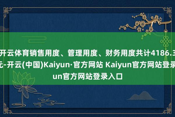 开云体育销售用度、管理用度、财务用度共计4186.39万元-开云(中国)Kaiyun·官方网站 Kaiyun官方网站登录入口