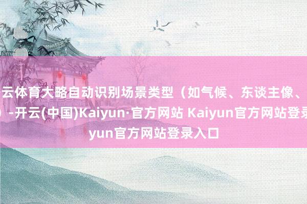 开云体育大略自动识别场景类型（如气候、东谈主像、夜景等）-开云(中国)Kaiyun·官方网站 Kaiyun官方网站登录入口